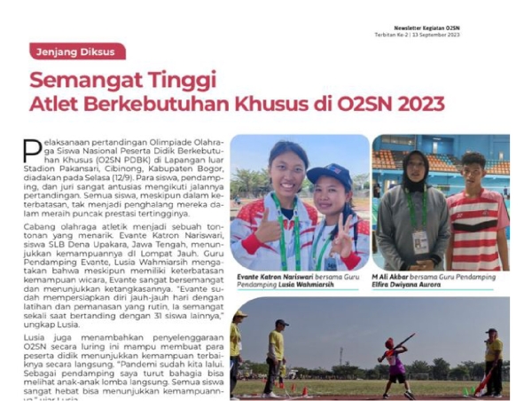 Semangat Tinggi Evanthe Katrin Nariswari pada ajang O2SN PDBK Tahun 2023